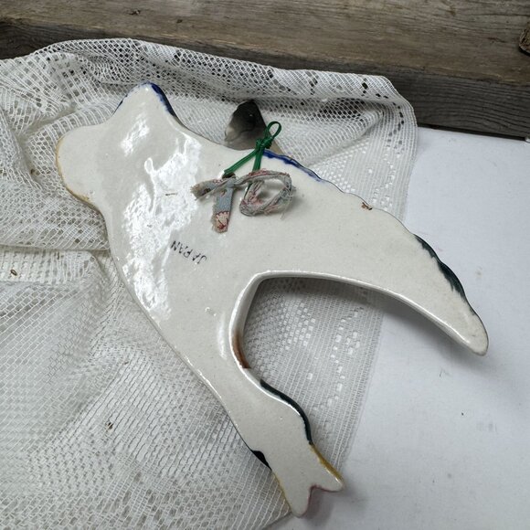 Vintage Hand-Painted Ceramic Flying Mallard Wall Pocket Hanging Decor Japan - Picture 5 of 8